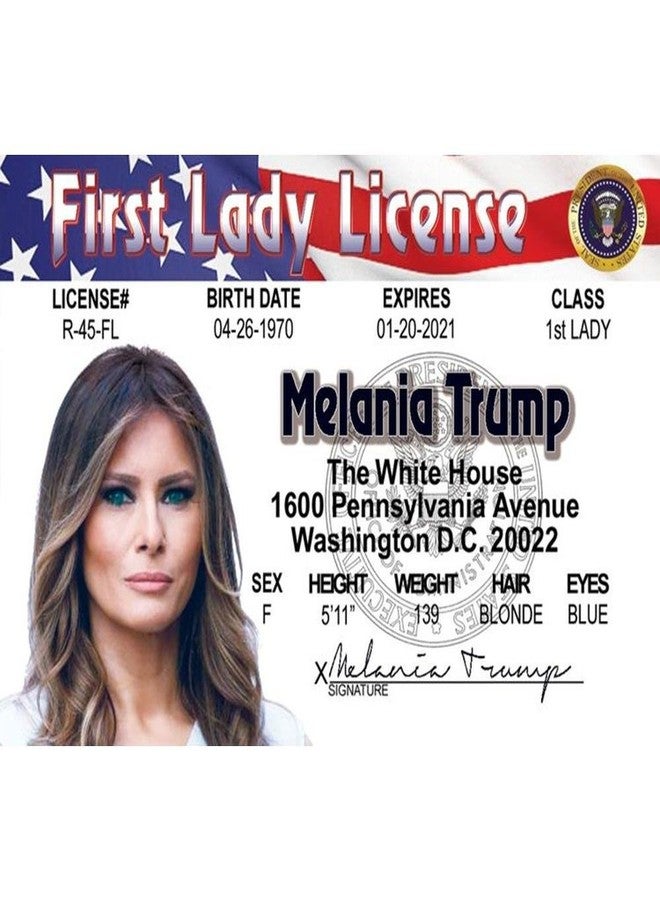 Signs 4 Fun Parody Driver’s License | Melania Trump ID | Fake ID Novelty Card | Collectible Trading Card Driver’s License | Novelty Gift for Holidays | Made in The USA